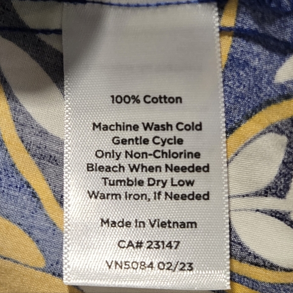 Talbots Tropical Leaf Poplin Shirt Dress Fit & Flare Midi with Pockets Size 8 - Picture 10 of 10